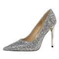 Encantadora con clase Stilettos Glittering Lady&#39;s Stylish Pumps últimos tacones altos para vestido de fiesta stilettos